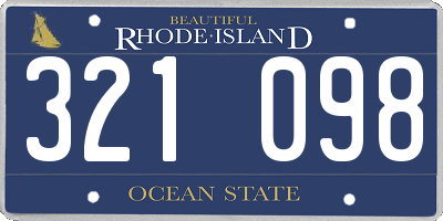 RI license plate 321098