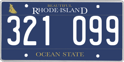 RI license plate 321099