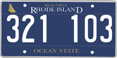 RI license plate 321103
