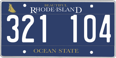 RI license plate 321104