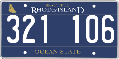 RI license plate 321106