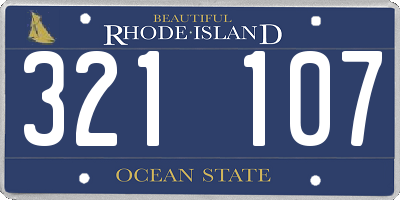 RI license plate 321107