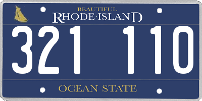 RI license plate 321110