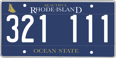 RI license plate 321111