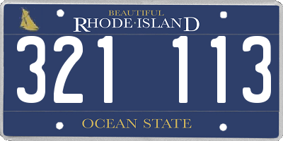 RI license plate 321113