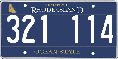 RI license plate 321114