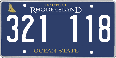 RI license plate 321118