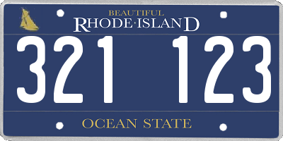RI license plate 321123