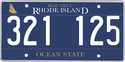 RI license plate 321125