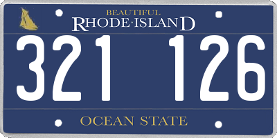 RI license plate 321126
