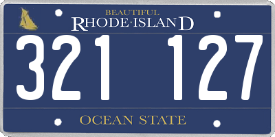 RI license plate 321127