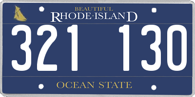 RI license plate 321130