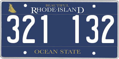 RI license plate 321132