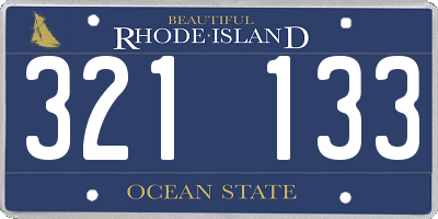 RI license plate 321133