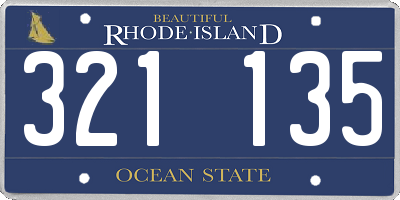 RI license plate 321135