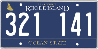 RI license plate 321141