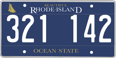 RI license plate 321142
