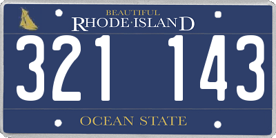 RI license plate 321143