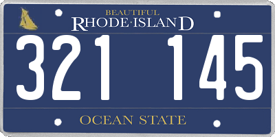 RI license plate 321145