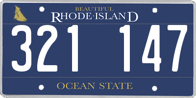 RI license plate 321147