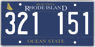 RI license plate 321151