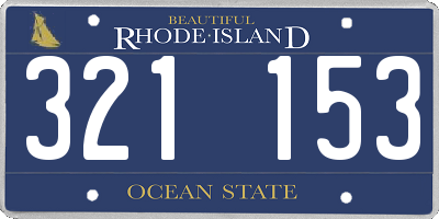 RI license plate 321153