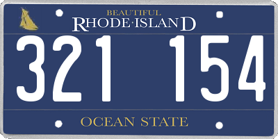 RI license plate 321154