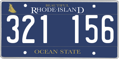 RI license plate 321156