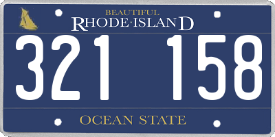 RI license plate 321158