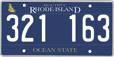 RI license plate 321163