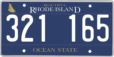 RI license plate 321165