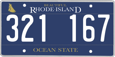 RI license plate 321167