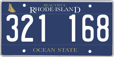 RI license plate 321168