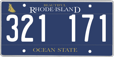 RI license plate 321171