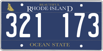 RI license plate 321173