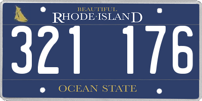 RI license plate 321176