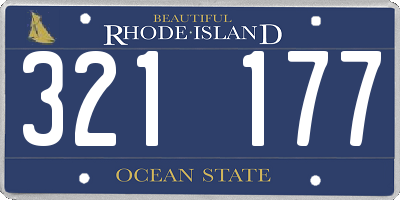 RI license plate 321177