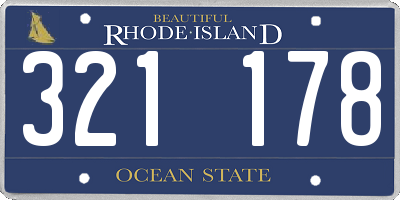 RI license plate 321178