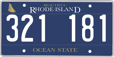 RI license plate 321181