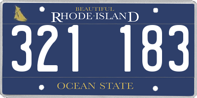 RI license plate 321183