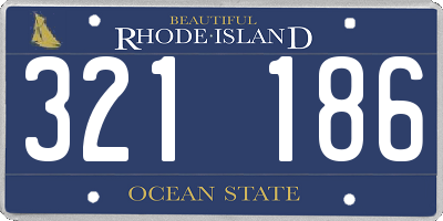 RI license plate 321186