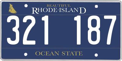 RI license plate 321187