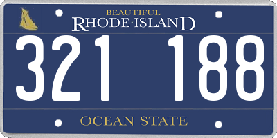 RI license plate 321188