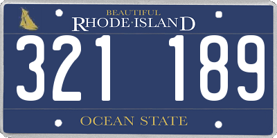 RI license plate 321189