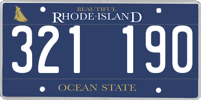 RI license plate 321190