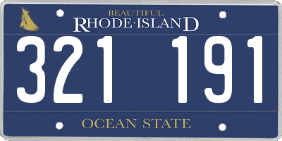 RI license plate 321191