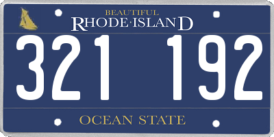 RI license plate 321192