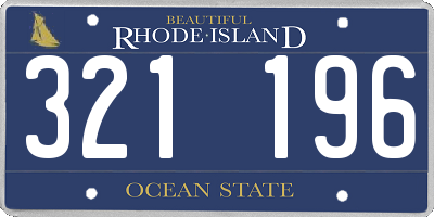RI license plate 321196