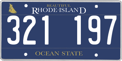RI license plate 321197