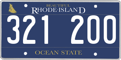RI license plate 321200